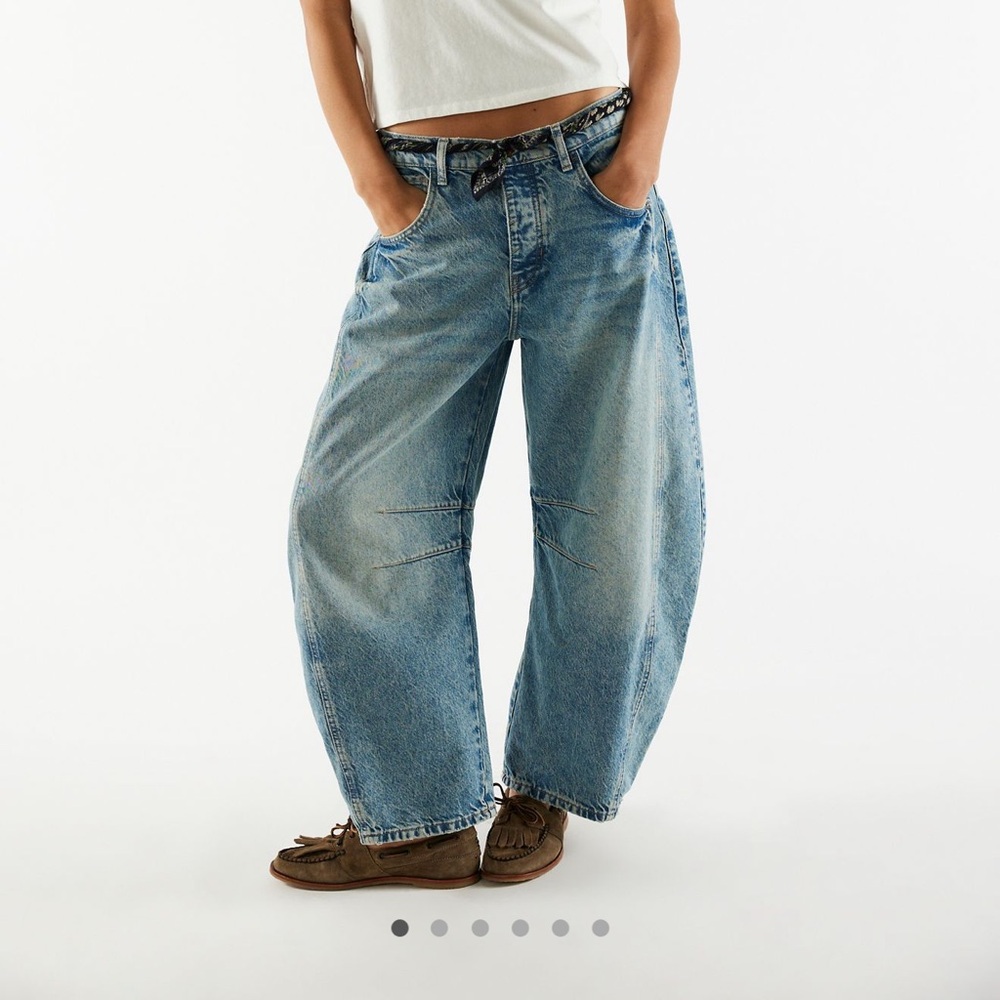 Free People Blue Boyfriend Jeans Relaxed Fit
